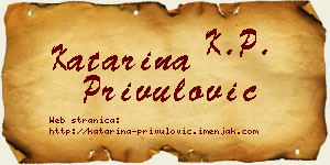 Katarina Privulović vizit kartica